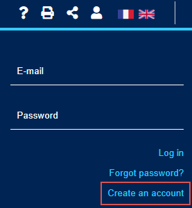 Create an account button